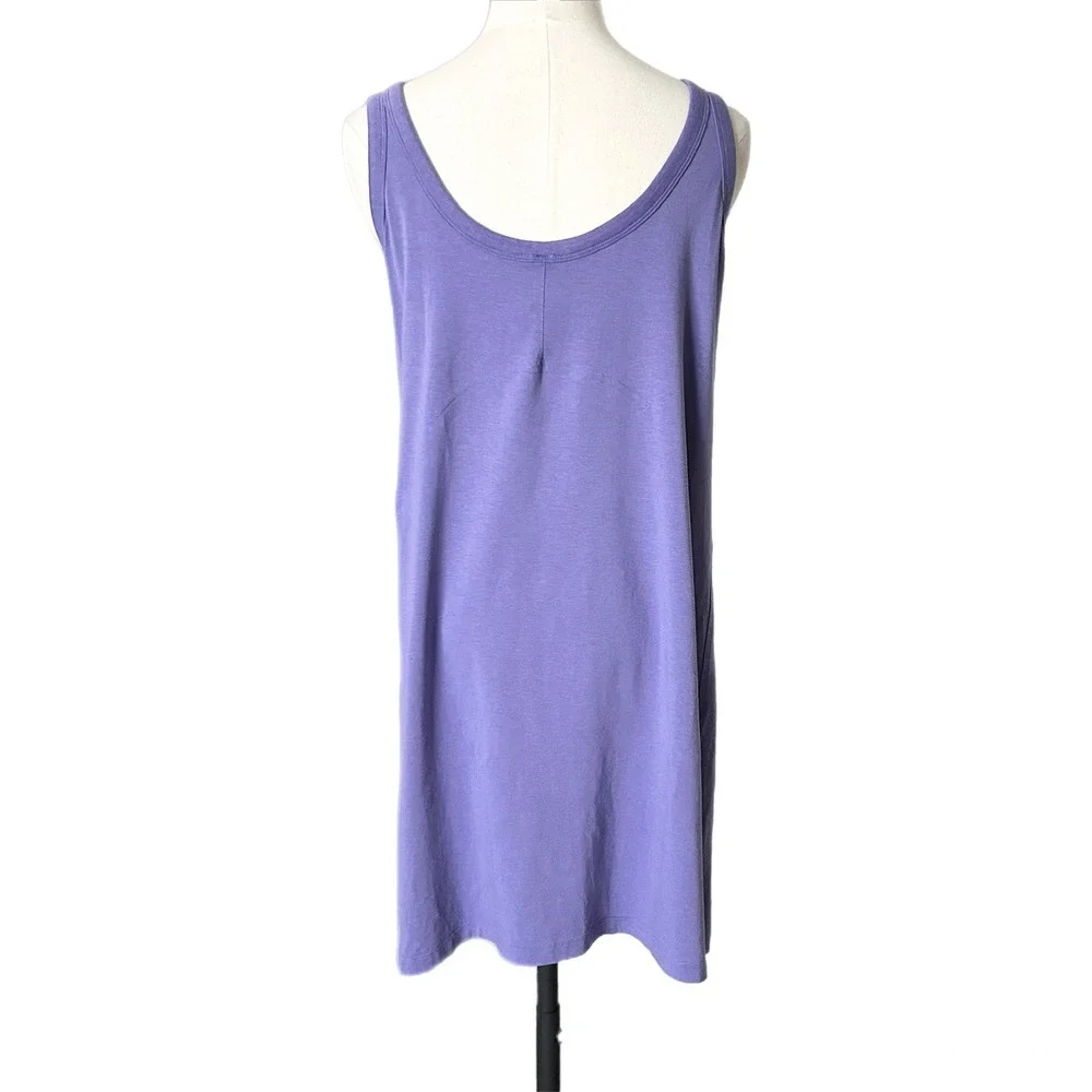 Lululemon Classic-Fit Cotton-Blend Scoop Tank Dress Charged Indigo Purple Sz 10 - Picture 4 of 6